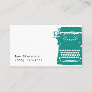 ライターティール(緑がかった色)ヴィンテージタイプライター 名刺