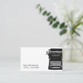 ライターブラックヴィンテージタイプライター 名刺 (スタンド正面)