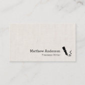 ライターペンのシンボル – シンプルリネンエレガントルック 名刺 (正面)