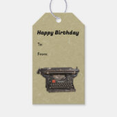 ライターマニュアルヴィンテージタイプライターTan用誕生日 ギフトタグ (正面)