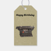 ライターマニュアルヴィンテージタイプライターTan用誕生日 ギフトタグ (裏面)