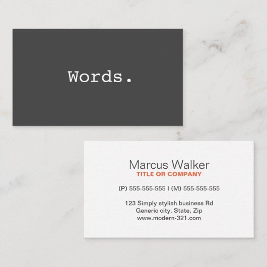 ライターモダンシンプルパブリッシャーエディタ 名刺 (正面/裏面)