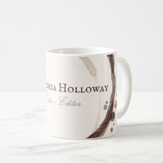 ライターユニークエディターコーヒーの汚れ コーヒーマグカップ (正面右)