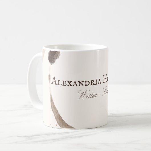 ライターユニークエディターコーヒーの汚れ コーヒーマグカップ (正面左)