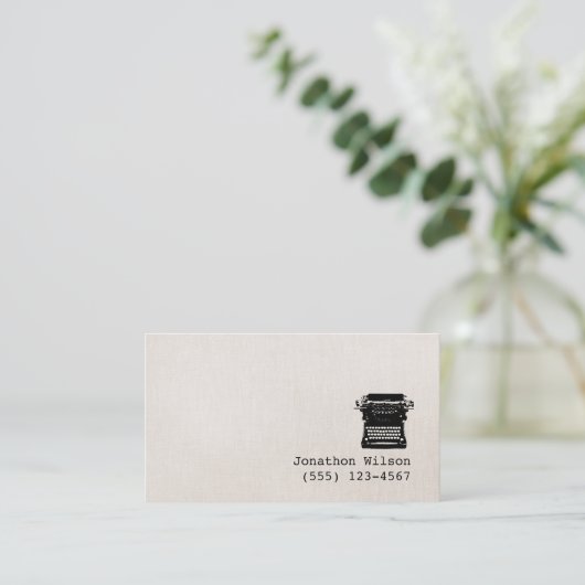 ライターリフェイクネンヴィンテージタイプライターシンプル 名刺 (スタンド正面)