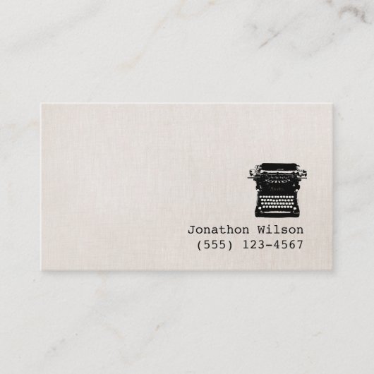 ライターリフェイクネンヴィンテージタイプライターシンプル 名刺 (正面)