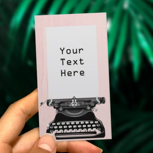 ライターヴィンテージタイプライターエレガント赤面ピンク 名刺