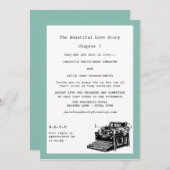 ライターヴィンテージタイプライターレズビ結婚アンズ 招待状 (正面/裏面)