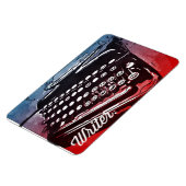 ライターヴィンテージタイプライター青ポップ・アートの赤アートマグネット マグネット (左側)