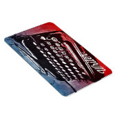 ライターヴィンテージタイプライター青ポップ・アートの赤アートマグネット マグネット (右側)