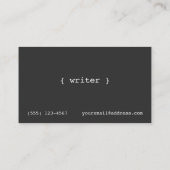 ライターヴィンテージタイプライター 名刺 (裏面)