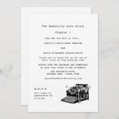 ライターヴィンテージタイプライ結婚ター 招待状 (正面/裏面)