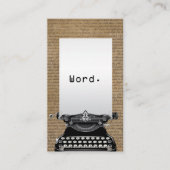 ライターヴィンテージ古いスクリプトとタイプライター 名刺 (正面)