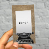 ライターヴィンテージ古いスクリプトとタイプライター 名刺