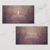 ライターヴィンテージ金ゴールドペンNib エレガント 名刺 (正面/裏面)