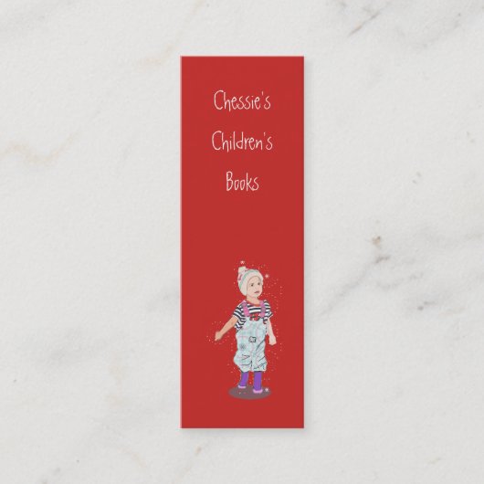 ライター作家イメージプロフェッショナル赤 スキニー名刺 (正面)