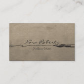 ライター作家エディタ黒いディップペンブラウン紙 名刺 (正面)