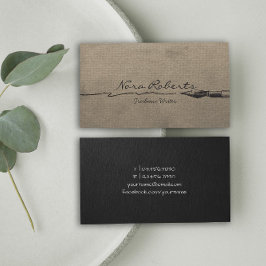 ライター作家エディタ黒いディップペンブラウン紙 名刺