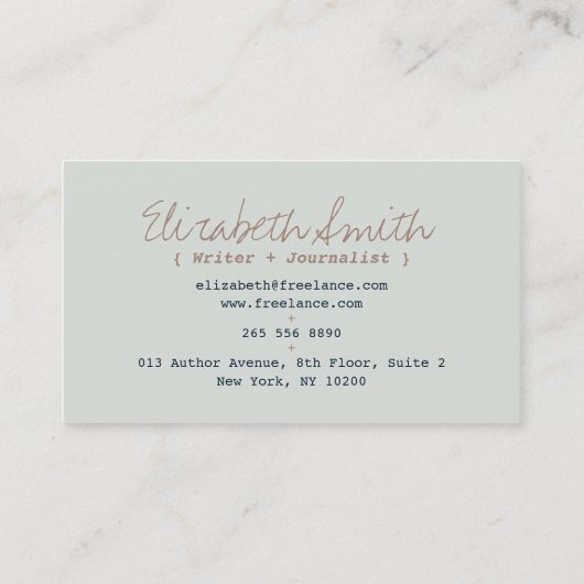 ライター作家クールヴィンテージタイプライタープロフェッショナル 名刺 (裏面)