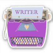 ライター作家タイプライター紫ミッドセンチュリーモダン シール (正面)