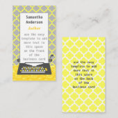 ライター作家タイプライモダンターグレーイエロー 名刺 (正面/裏面)