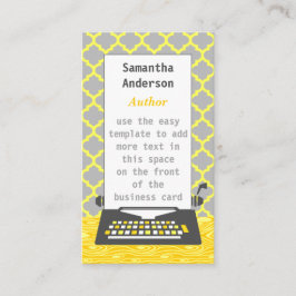 ライター作家タイプライモダンターグレーイエロー 名刺
