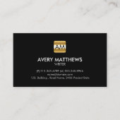 ライター作家フェイク金ゴールドモノグラム 名刺 (正面)