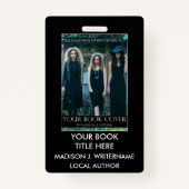 ライター作家ブックカバー-黒または色を選択 バッジ (正面)