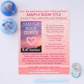 ライター作家ブックプロモーションピンクホワイトハート チラシ (シングル)