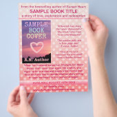 ライター作家ブックプロモーションピンクホワイト水玉模様 チラシ (手)