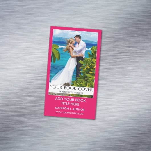 ライター作家ブックプロモーションホットピンク マグネット名刺 (インサイチュ)