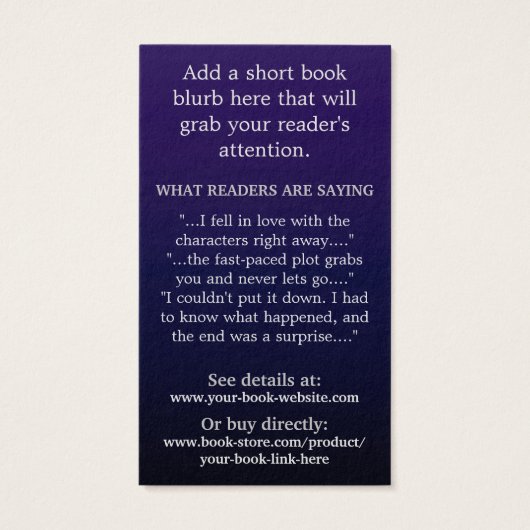 ライター作家プロモーションビッグブックカバーダークブルー (裏面)