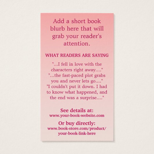 ライター作家プロモーションビッグブックカバーピンクグラデーション (裏面)