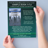 ライター作家プロモーションブックカバーグリーンブラック チラシ (手)