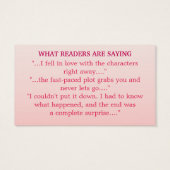 ライター作家プロモーションブックカバーピンク白 (裏面)