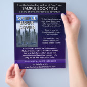 ライター作家プロモーションブックカバーブルーパープル チラシ (手)