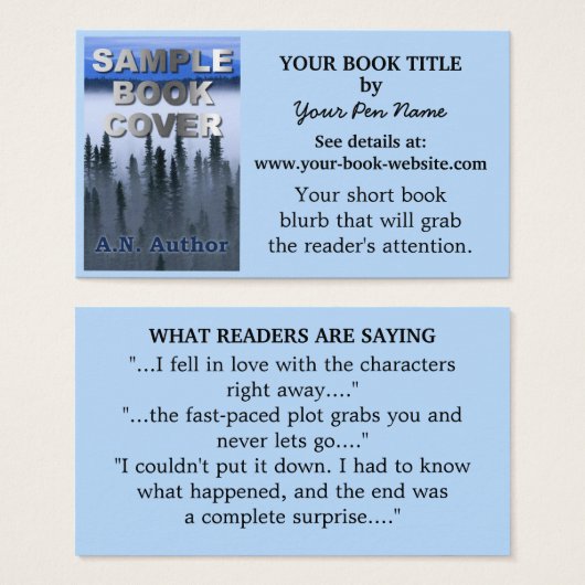 ライター作家プロモーションブックカバー名刺 (正面&裏面)