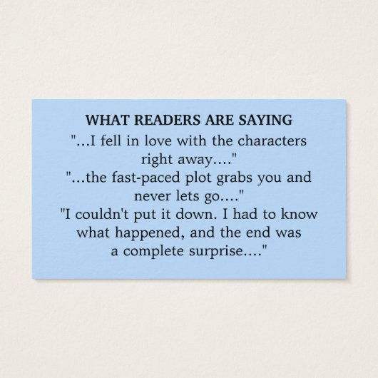 ライター作家プロモーションブックカバー名刺 (裏面)