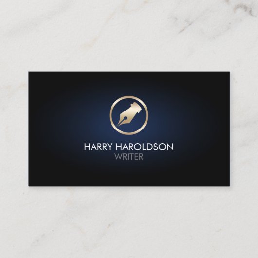 ライター作家ペンNibアイコン名刺 名刺 (正面)