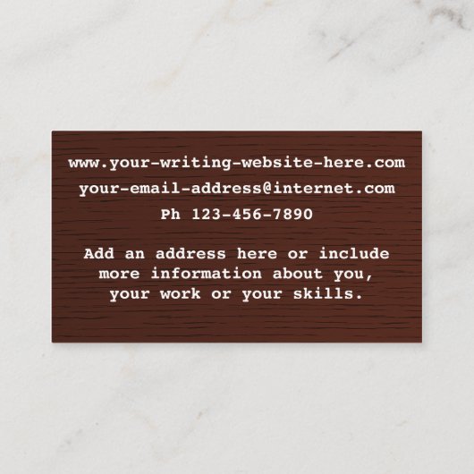 ライター作家レトロタイプライターオンウッド 名刺 (裏面)