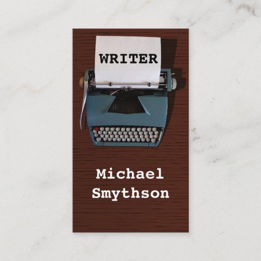 ライター作家レトロタイプライターオンウッド 名刺 (正面)