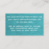 ライター作家レトロタイプライターオンブルーウッド 名刺 (裏面)