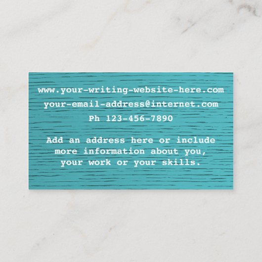 ライター作家レトロタイプライターオンブルーウッド 名刺 (裏面)