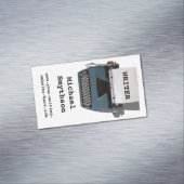 ライター作家レトロタイプライターオンホワイト紙 マグネット名刺 (インサイチュ)