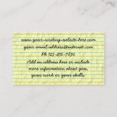 ライター作家レトロタイプライターオンライニング紙 名刺 (裏面)