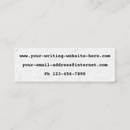 ライター作家レトロタイプライターオン紙 スキニー名刺 (裏面)