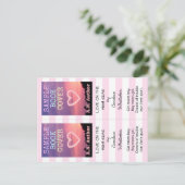 ライター作家ロマンスプロモーションブックマークストライプ ポストカード (スタンド正面)