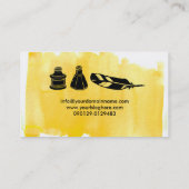 ライター作家万年筆クイルエディタイエロー 名刺 (裏面)