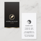 ライター作家小説家フェイク金ゴールドペンアイコン 名刺 (正面/裏面)