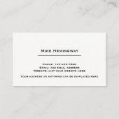 ライター及びジャーナリストのタイプライターデザイン 名刺 (裏面)